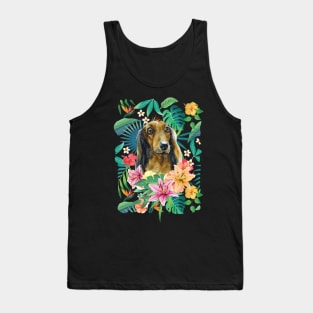 Tropical Long Haired English Cream Dachshund Doxie 2 Tank Top